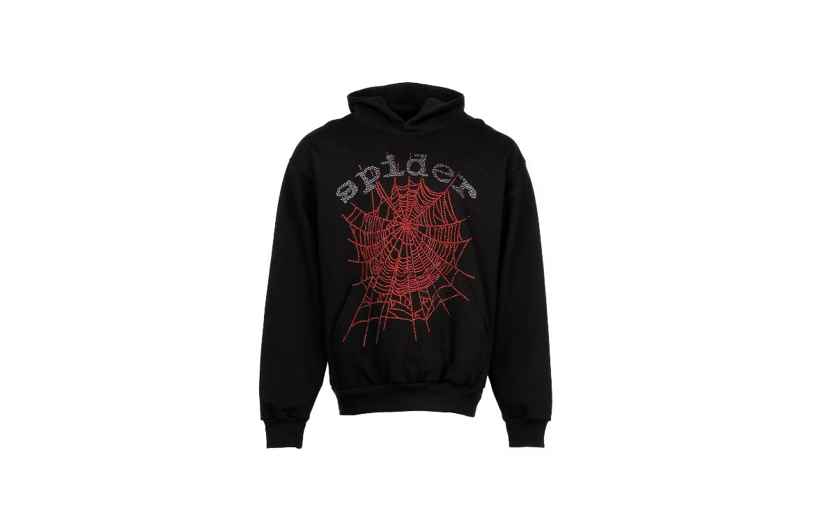 Sp5der OG Rhinestone Logo Hoodie